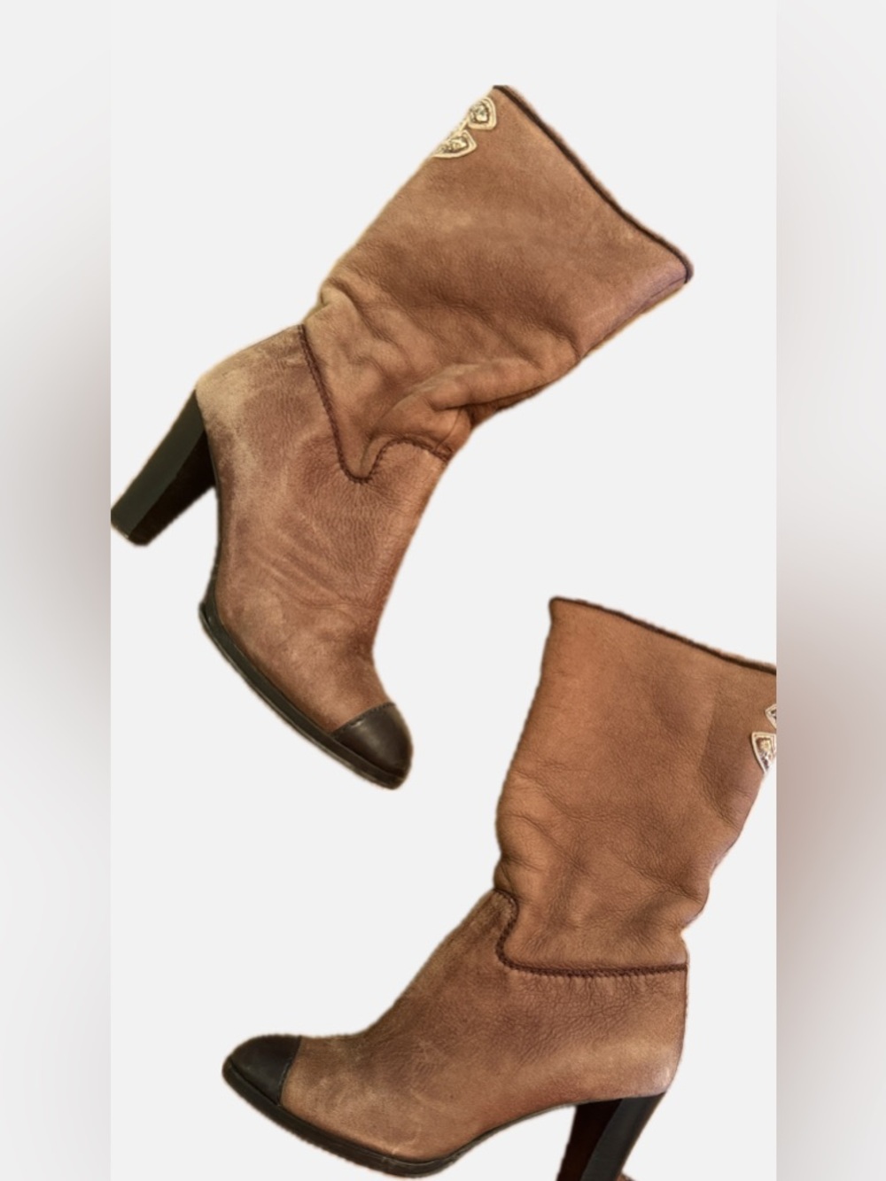 vintage Chanel mid-calf slouch boots circa Karl Lagerfeld 2005. Sz 38 - Picture 6 of 6